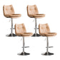 Scandinavian Metal Stool Faux Leather Upholstered Counter Stool in Matte Finish Khaki Chrome 4 Piece Set Clearhalo 'Bar Furniture' 'Bar Stools' 'bar_stools' 'furn' 'furn_bar_stools' 'Furniture' 'Kitchen & Dining Furniture' 5947337
