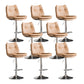 Scandinavian Metal Stool Faux Leather Upholstered Counter Stool in Matte Finish Khaki Chrome 8 Piece Set Clearhalo 'Bar Furniture' 'Bar Stools' 'bar_stools' 'furn' 'furn_bar_stools' 'Furniture' 'Kitchen & Dining Furniture' 5947339
