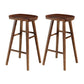Contemporary Wood Stool Rectangle Seat Counter Stool in Matte Finish