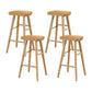 Contemporary Wood Stool Rectangle Seat Counter Stool in Matte Finish