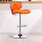 Contemporary Metal Stool Faux Leather Upholstered Counter Stool