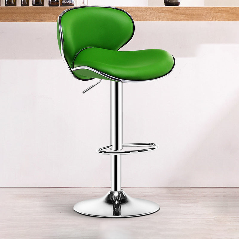 Contemporary Metal Stool Faux Leather Upholstered Counter Stool