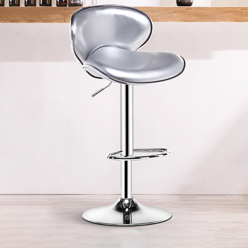 Contemporary Metal Stool Faux Leather Upholstered Counter Stool