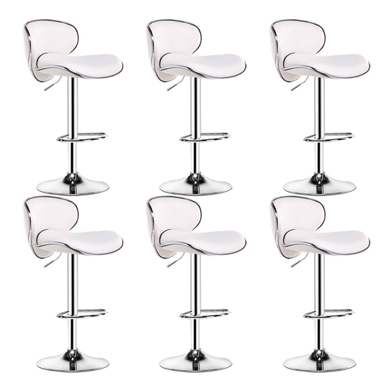 Contemporary Metal Stool Faux Leather Upholstered Counter Stool