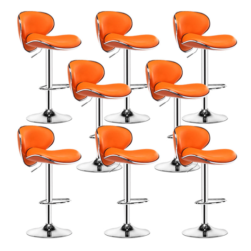 Contemporary Metal Stool Faux Leather Upholstered Counter Stool