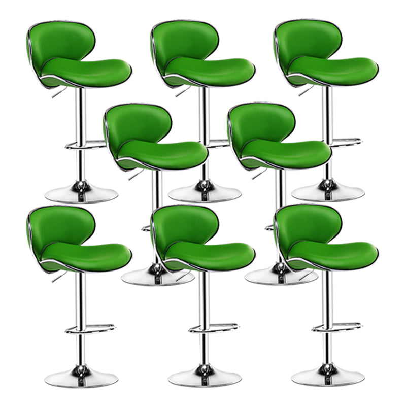 Contemporary Metal Stool Faux Leather Upholstered Counter Stool