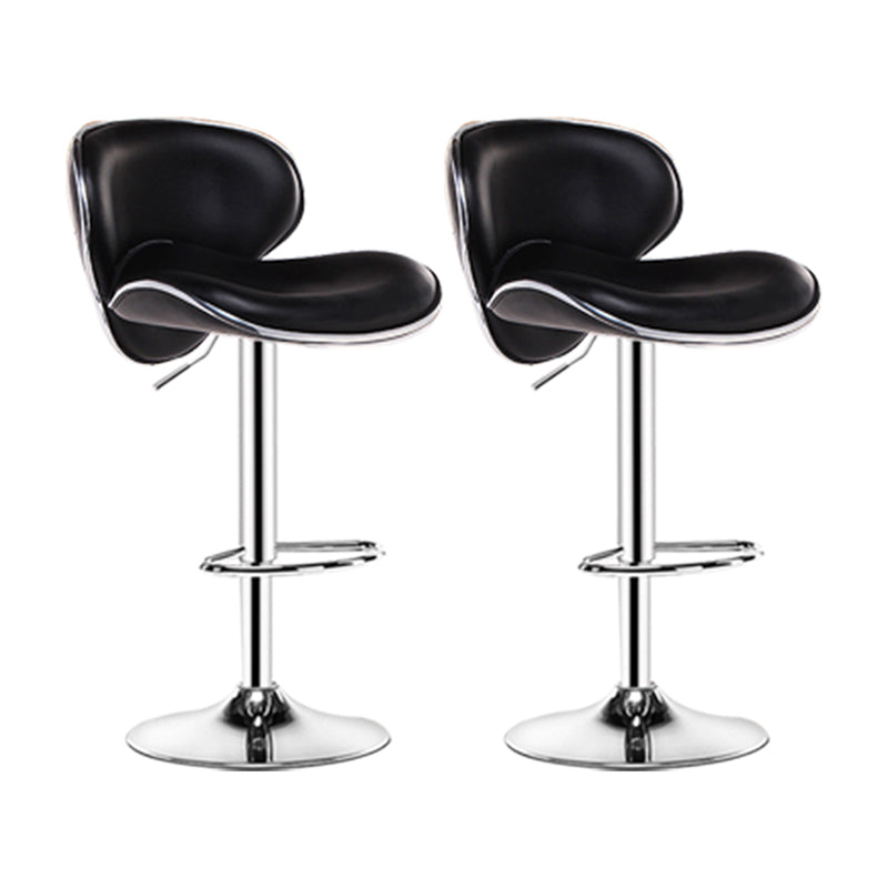 Contemporary Metal Stool Faux Leather Upholstered Counter Stool