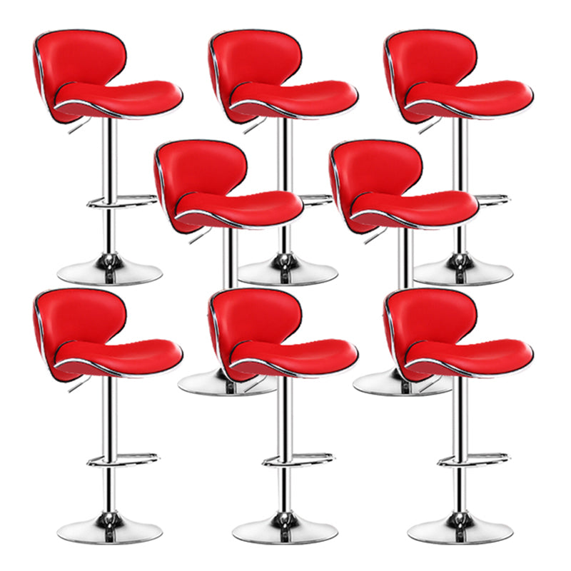 Contemporary Metal Stool Faux Leather Upholstered Counter Stool