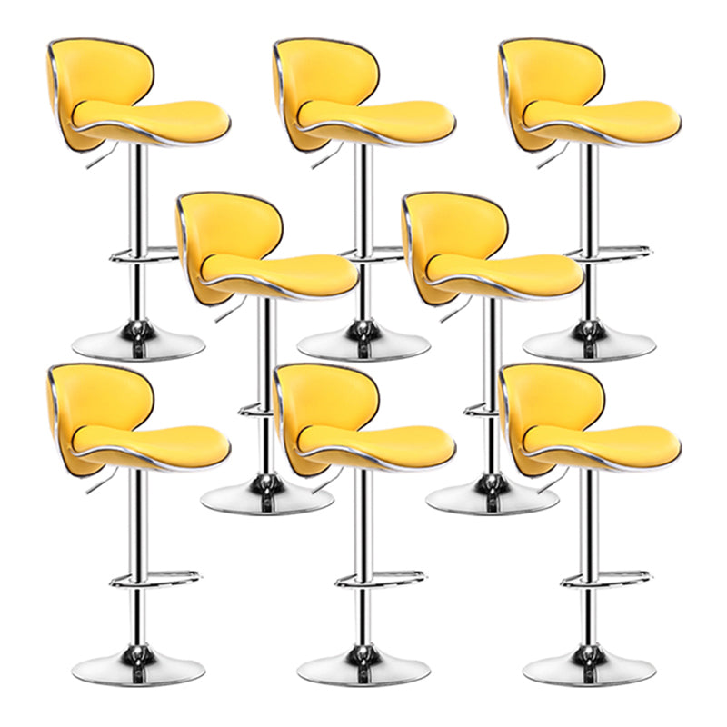 Contemporary Metal Stool Faux Leather Upholstered Counter Stool