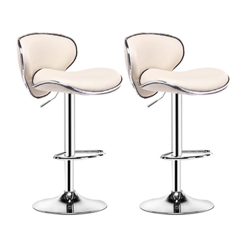 Contemporary Metal Stool Faux Leather Upholstered Counter Stool