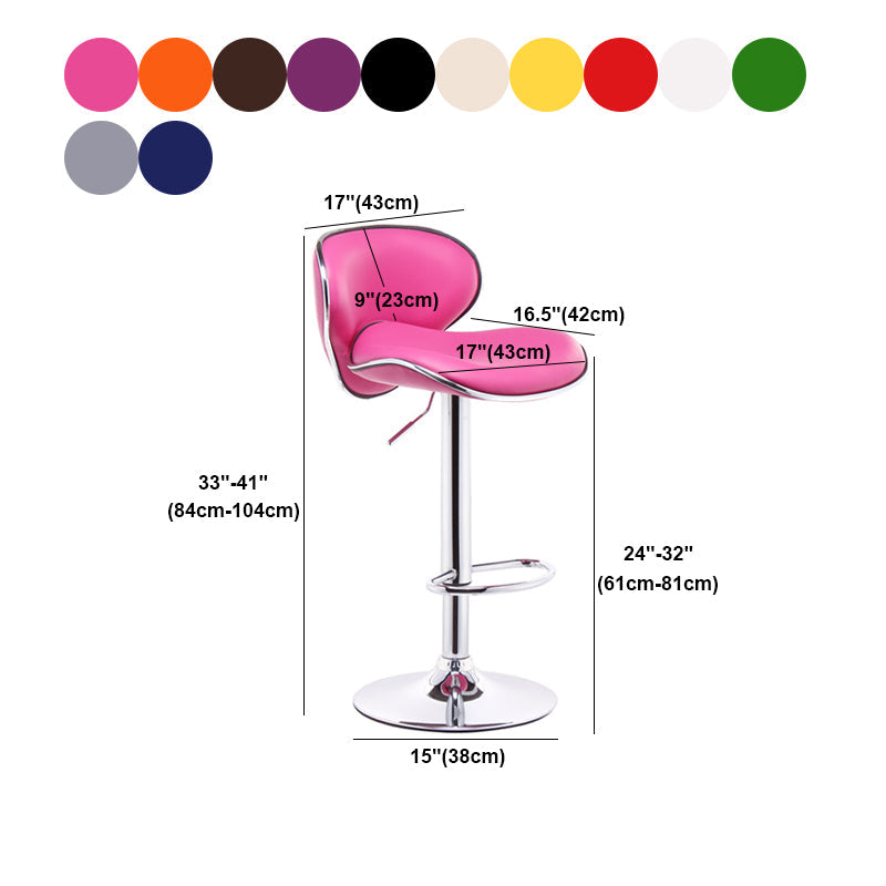 Contemporary Metal Stool Faux Leather Upholstered Counter Stool