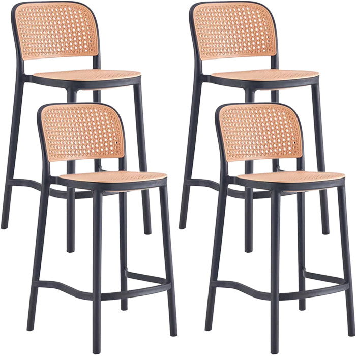 Scandinavian Plastic Barstool Plastic Furniture Rectangle Seat in Matte Finish