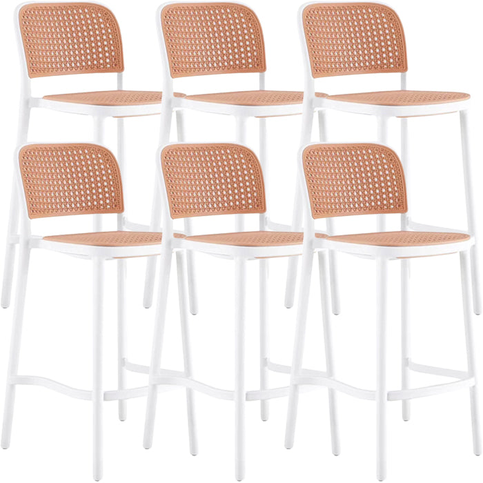 Scandinavian Plastic Barstool Plastic Furniture Rectangle Seat in Matte Finish