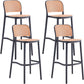 Scandinavian Plastic Barstool Plastic Furniture Rectangle Seat in Matte Finish