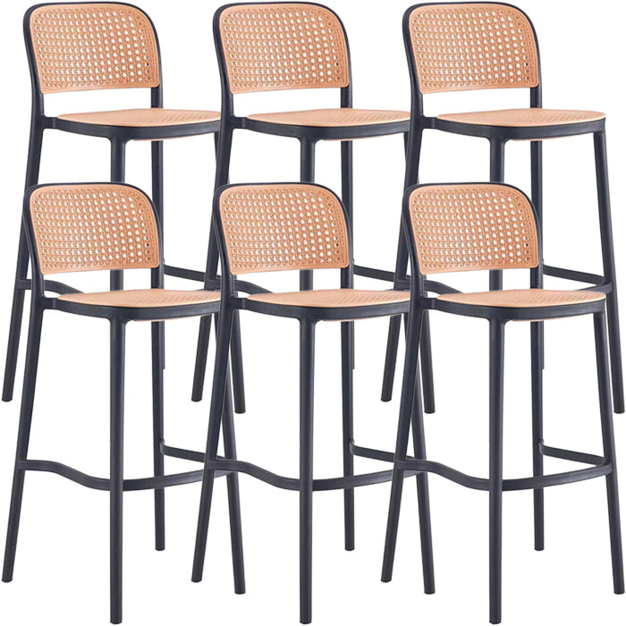 Scandinavian Plastic Barstool Plastic Furniture Rectangle Seat in Matte Finish