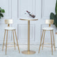 Bar Height Pub Table Glam Metal Pedestal Bar Table for Indoor