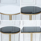 Bar Height Pub Table Glam Metal Pedestal Bar Table for Indoor