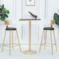 Bar Height Pub Table Glam Metal Pedestal Bar Table for Indoor