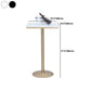 Bar Height Pub Table Glam Metal Pedestal Bar Table for Indoor