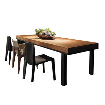 Pine Wood Dining Table Industrial Rectangle Table with 4 Legs Without Chairs Clearhalo 'Dining Tables & Seating' 'Dining Tables' 'dining_table' 'furn' 'furn_dining_table' 'Furniture' 'Kitchen & Dining Furniture' 5948087