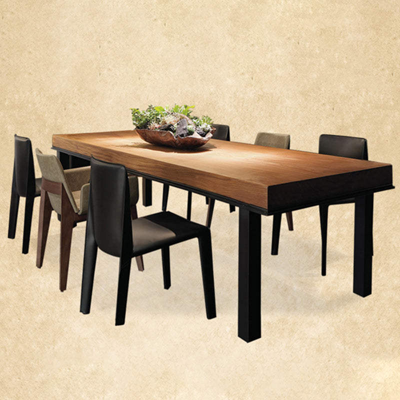 Pine Wood Dining Table Industrial Rectangle Table with 4 Legs Clearhalo 'Dining Tables & Seating' 'Dining Tables' 'dining_table' 'furn' 'furn_dining_table' 'Furniture' 'Kitchen & Dining Furniture' 5948088