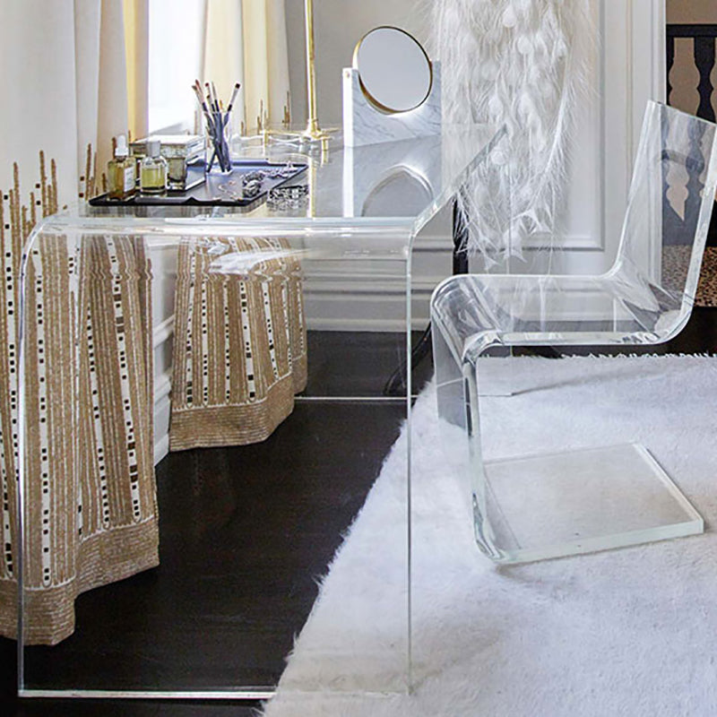 Rectangular Home Office Writing Desk Acrylic Modern Style Office Desk Clearhalo 'furn' 'furn_office_desk' 'Furniture' 'Office Desks' 'Office Furniture' 'office_desk' 5948147