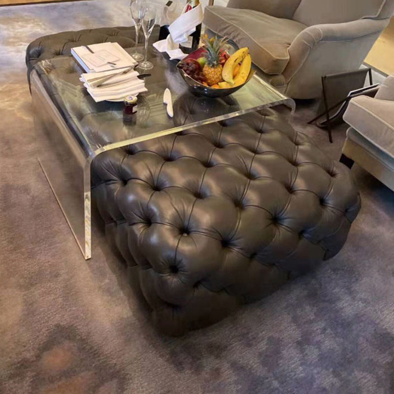 Rectangular Home Office Writing Desk Acrylic Modern Style Office Desk Clearhalo 'furn' 'furn_office_desk' 'Furniture' 'Office Desks' 'Office Furniture' 'office_desk' 5948148