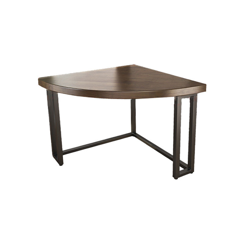 Industrial Solid Wood Writing Desk Corner Dormitory Office Desk with Metal Legs Semicircle Clearhalo 'furn' 'furn_office_desk' 'Furniture' 'Office Desks' 'Office Furniture' 'office_desk' 5948182
