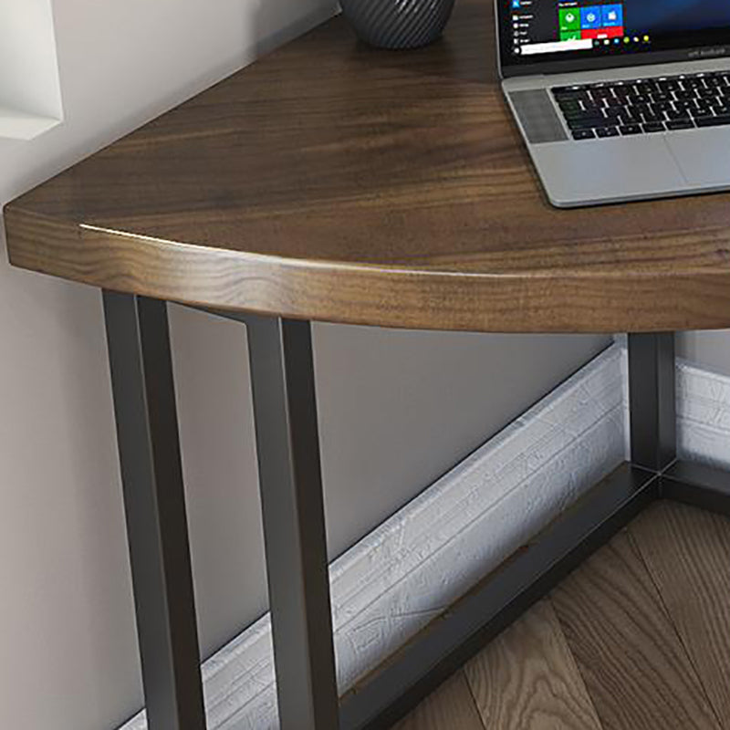 Industrial Solid Wood Writing Desk Corner Dormitory Office Desk with Metal Legs Clearhalo 'furn' 'furn_office_desk' 'Furniture' 'Office Desks' 'Office Furniture' 'office_desk' 5948187