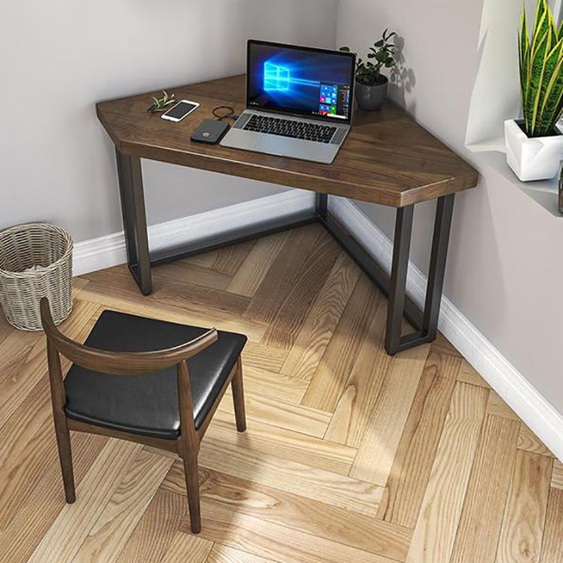 Industrial Solid Wood Writing Desk Corner Dormitory Office Desk with Metal Legs Clearhalo 'furn' 'furn_office_desk' 'Furniture' 'Office Desks' 'Office Furniture' 'office_desk' 5948190