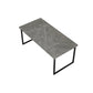 Stone Modern Rectangular Writing Desk Home Office Bureau avec des jambes en métal