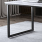 Stone Modern Rectangular Writing Desk Home Office Bureau avec des jambes en métal