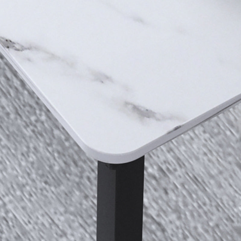 Stone Modern Rectangular Writing Desk Home Office Bureau avec des jambes en métal