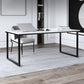 Stone Modern Rectangular Writing Desk Home Office Bureau avec des jambes en métal