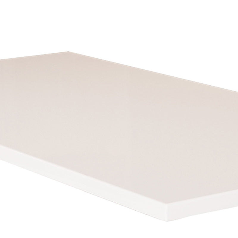 Escritorio de escritura de glamour rectangular escritorio de madera blanca con patas de metal