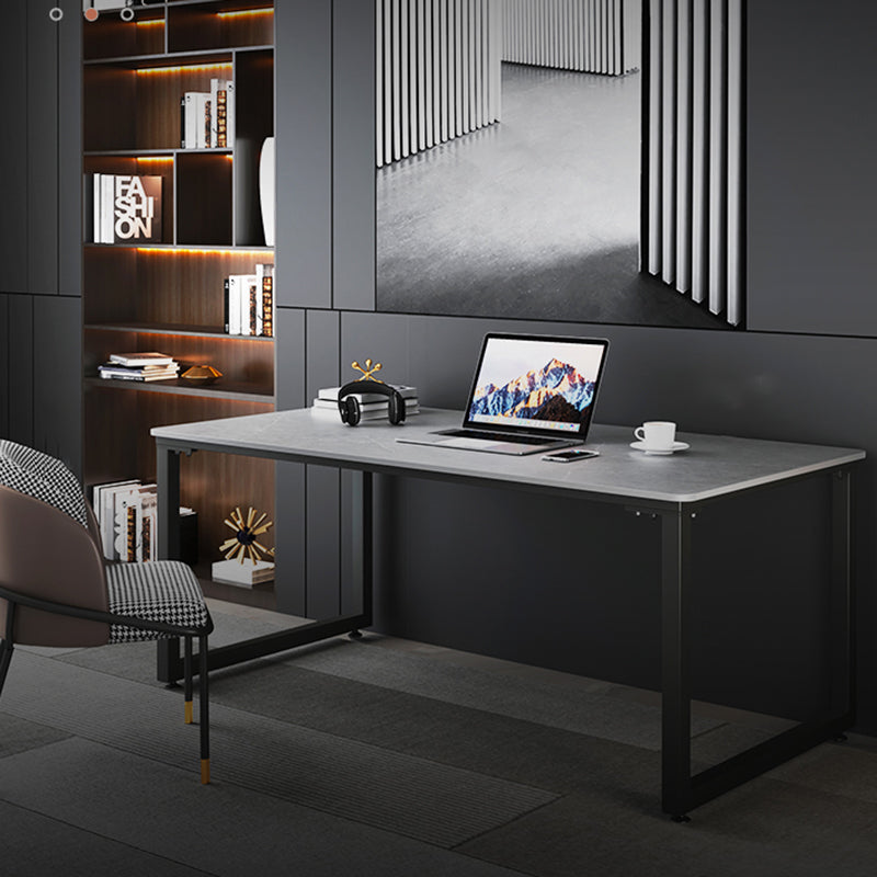 Stone Industrial Writing Desk Sled Rectangular Office Desk for Home Clearhalo 'furn' 'furn_office_desk' 'Furniture' 'Office Desks' 'Office Furniture' 'office_desk' 5948324