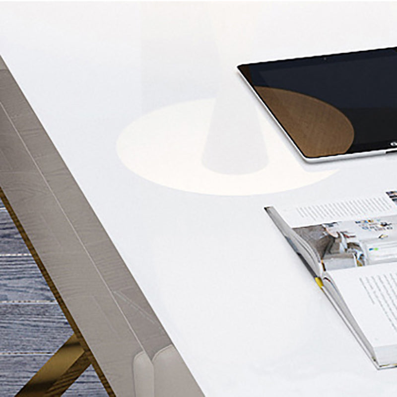 Kunstmatige houten bureau rechthoekig met metalen benen Office Desk Glam