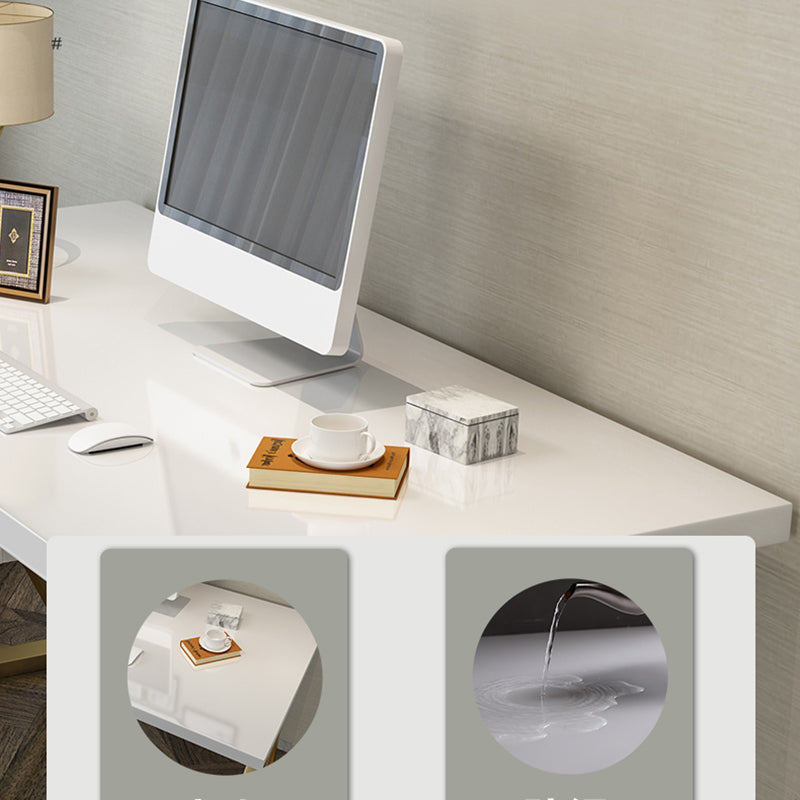 Escritorio de madera sólida Desk White and Gold Desk Pine Tastre