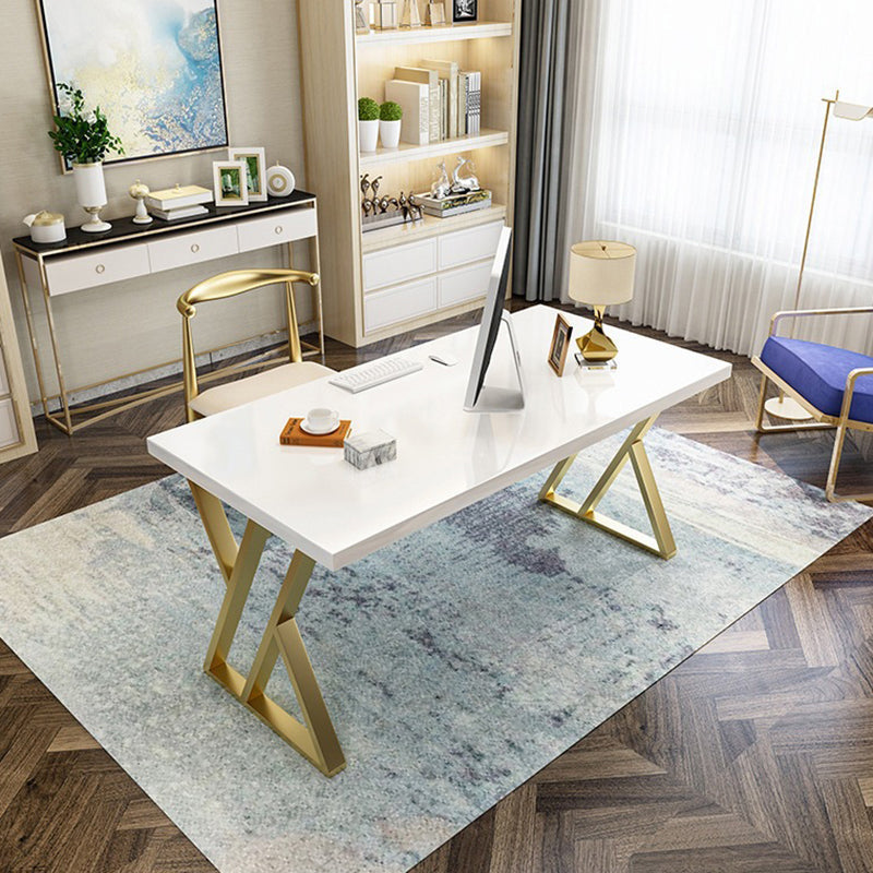 Escritorio de madera sólida Desk White and Gold Desk Pine Tastre