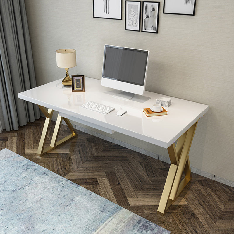 Escritorio de madera sólida Desk White and Gold Desk Pine Tastre