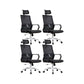 Modern & Contemporary Arm Chair Microfiber Black High Back Chair 4 Piece Set Metal Clearhalo 'furn' 'furn_office_chair' 'Furniture' 'Office Chairs' 'Office Furniture' 'office_chair' 5948538