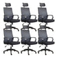 Modern & Contemporary Arm Chair Microfiber Black High Back Chair 6 Piece Set Nylon Clearhalo 'furn' 'furn_office_chair' 'Furniture' 'Office Chairs' 'Office Furniture' 'office_chair' 5948548