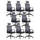 Modern & Contemporary Arm Chair Microfiber Black High Back Chair 8 Piece Set Nylon Clearhalo 'furn' 'furn_office_chair' 'Furniture' 'Office Chairs' 'Office Furniture' 'office_chair' 5948550