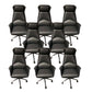 Contemporary Adjustable Executive Chair High Back Managers Chair Black 8 Piece Set Star Base Clearhalo 'furn' 'furn_office_chair' 'Furniture' 'Office Chairs' 'Office Furniture' 'office_chair' 5948562