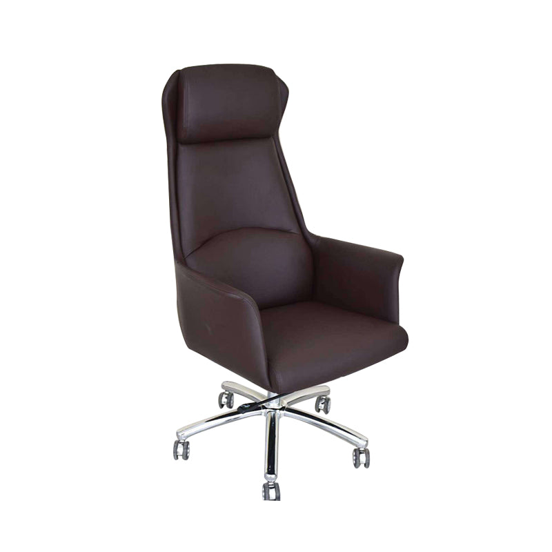Contemporary Adjustable Executive Chair High Back Managers Chair Coffee 1 Piece Star Base Clearhalo 'furn' 'furn_office_chair' 'Furniture' 'Office Chairs' 'Office Furniture' 'office_chair' 5948564