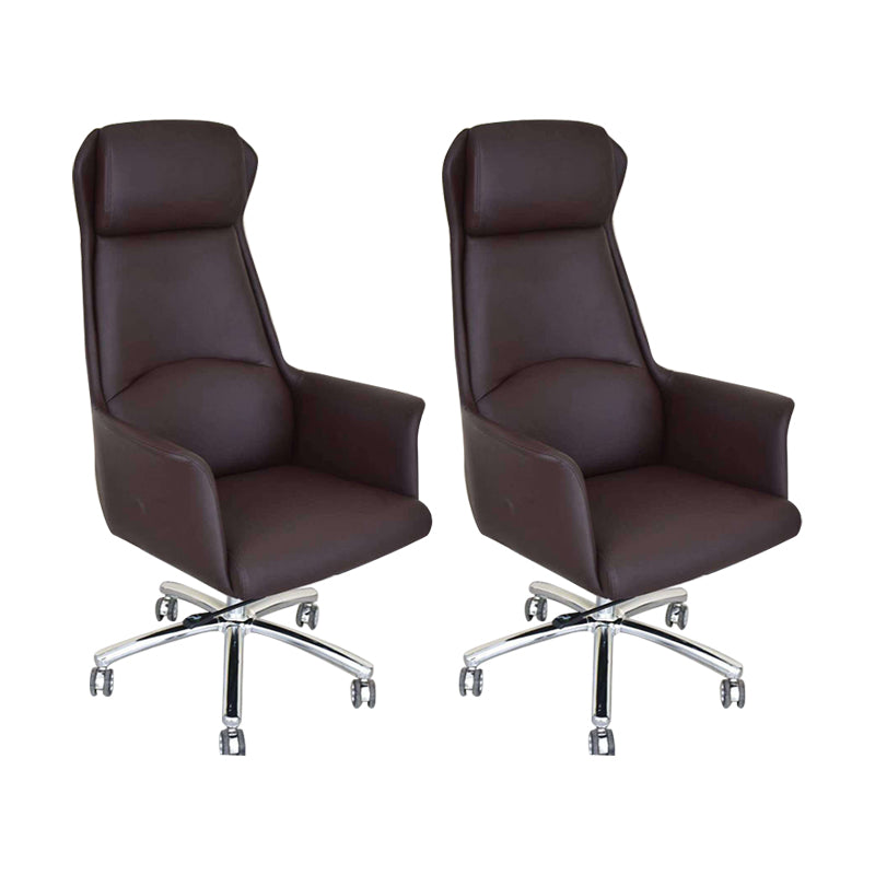 Contemporary Adjustable Executive Chair High Back Managers Chair Coffee 2 Piece Set Star Base Clearhalo 'furn' 'furn_office_chair' 'Furniture' 'Office Chairs' 'Office Furniture' 'office_chair' 5948565