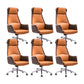 Contemporary Adjustable Executive Chair High Back Managers Chair Khaki-Orange 6 Piece Set Star Base Clearhalo 'furn' 'furn_office_chair' 'Furniture' 'Office Chairs' 'Office Furniture' 'office_chair' 5948572