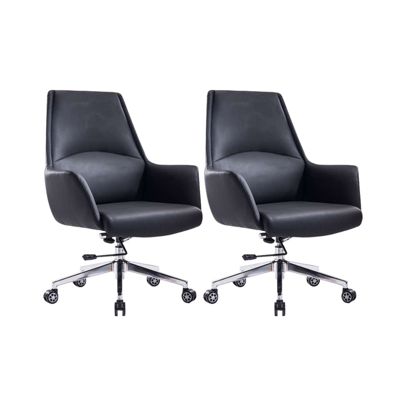 Contemporary Adjustable Executive Chair High Back Managers Chair Matte Black 2 Piece Set Star Base Clearhalo 'furn' 'furn_office_chair' 'Furniture' 'Office Chairs' 'Office Furniture' 'office_chair' 5948575