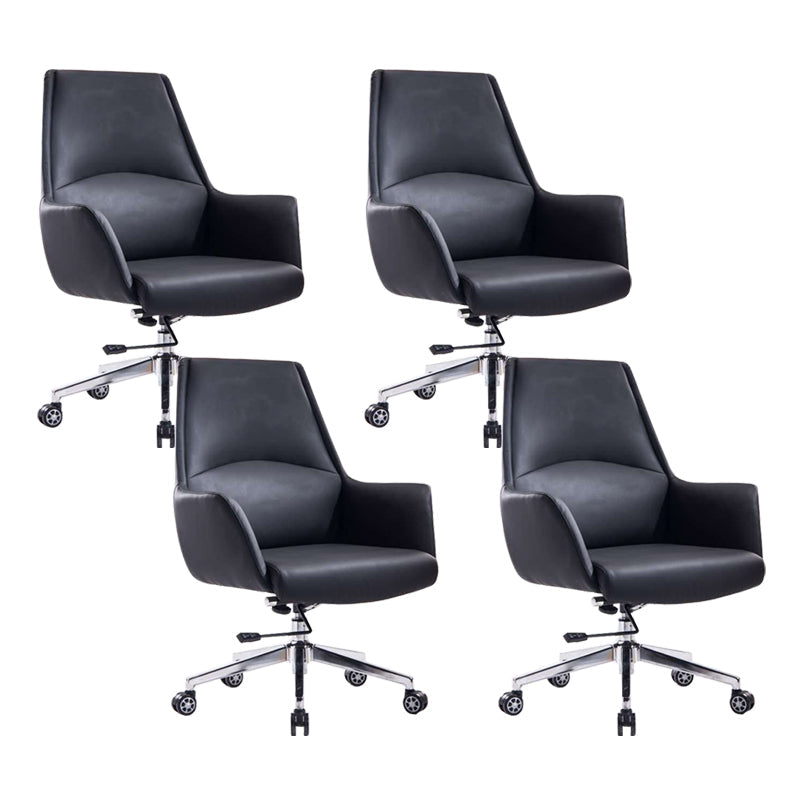 Contemporary Adjustable Executive Chair High Back Managers Chair Matte Black 4 Piece Set Star Base Clearhalo 'furn' 'furn_office_chair' 'Furniture' 'Office Chairs' 'Office Furniture' 'office_chair' 5948576