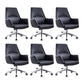 Contemporary Adjustable Executive Chair High Back Managers Chair Matte Black 6 Piece Set Star Base Clearhalo 'furn' 'furn_office_chair' 'Furniture' 'Office Chairs' 'Office Furniture' 'office_chair' 5948577